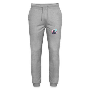 Gorille Anniversaire Bébé - Pantalon de jogging bio MOVER Stanley/Stella unisexe - gris chiné - Devant - Marisol (170cm) & Nik (191cm)