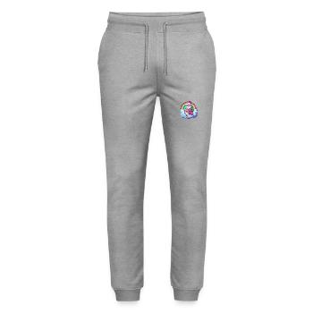 Chihuahua Dog Santa Claus Rainbow - Stanley/Stella Mover Unisex Organic Jogging Trousers - heather grey - Front - Marisol (170cm) & Nik (191cm)