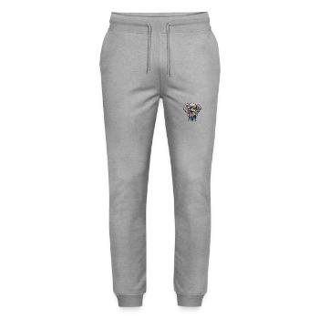 Elephant Comic Holiday - Stanley/Stella Mover Unisex Organic Jogging Trousers - heather grey - Front - Marisol (170cm) & Nik (191cm)