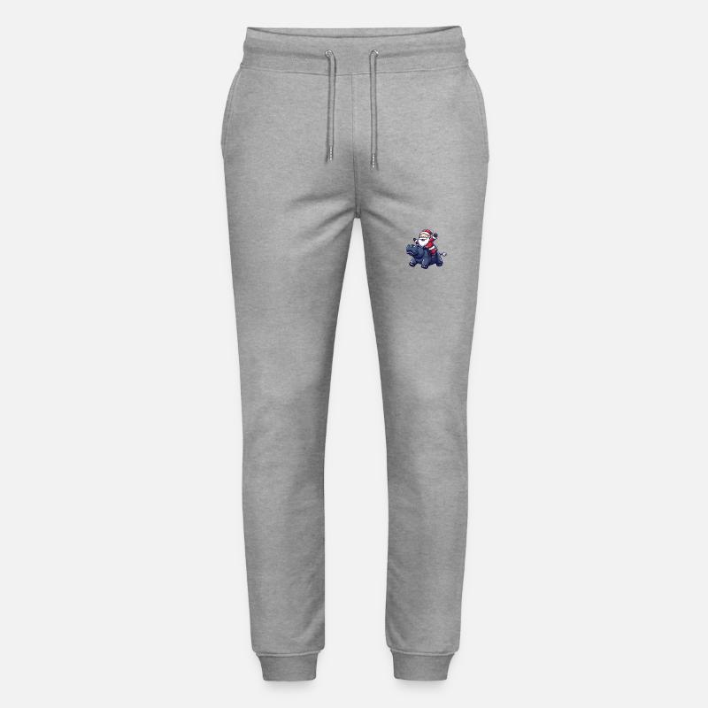 Nilpferd Weihnachtsmann - Stanley/Stella Unisex Bio Jogginghose Mover  - Grau meliert
