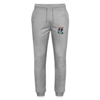 Alien Shows Peace - Stanley/Stella Mover Unisex Organic Jogging Trousers - heather grey - Front - Marisol (170cm) & Nik (191cm)