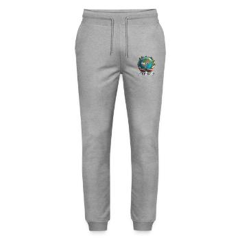 SAVE THE PLANET - Pantalon de jogging bio MOVER Stanley/Stella unisexe - gris chiné - Devant - Marisol (170cm) & Nik (191cm)
