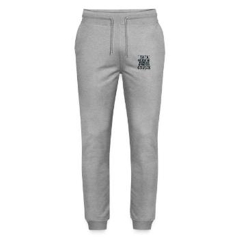 Tata M'a Tout Dit Je Vais être Cousin - Pantalon de jogging bio MOVER Stanley/Stella unisexe - gris chiné - Devant - Marisol (170cm) & Nik (191cm)