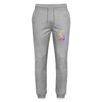 Italie Fête Équipe Vacances colorées - Pantalon de jogging bio MOVER Stanley/Stella unisexe - gris chiné - Devant - Marisol (170cm) & Nik (191cm)