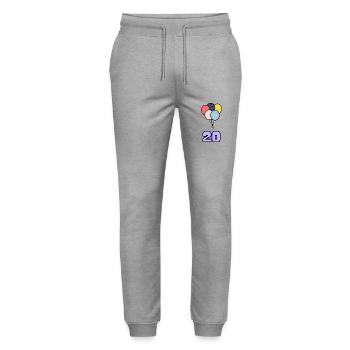 ALLES GUTE ZUM GEBURTSTAG. ALLES GUTE ZUM GEBURTSTAG. JAHRESTAG. - Stanley/Stella Unisex Bio Jogginghose Mover  - Grau meliert - Vorne - Marisol (170cm) & Nik (191cm)