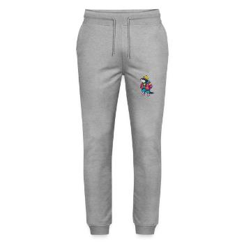 Whale Funny Winter - Stanley/Stella Mover Unisex Organic Jogging Trousers - heather grey - Front - Marisol (170cm) & Nik (191cm)