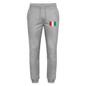 Grunge Italy Flag - Stanley/Stella Mover Unisex Organic Jogging Trousers - heather grey - Front - Marisol (170cm) & Nik (191cm)