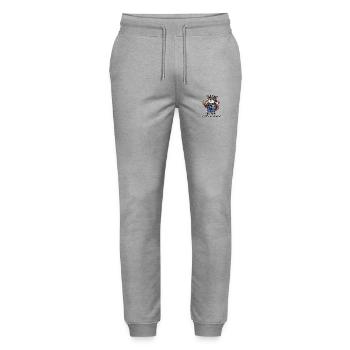 Bring deinen Bullshit woanders hin! - Stanley/Stella Unisex Bio Jogginghose Mover  - Grau meliert - Vorne - Marisol (170cm) & Nik (191cm)