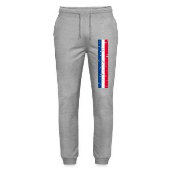 I Love France Elegance Style Design Outfits - Stanley/Stella Mover Unisex Organic Jogging Trousers - heather grey - Front - Marisol (170cm) & Nik (191cm)