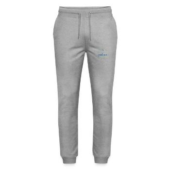 3ème anniversaire 3 ans Code binaire Informatique - Pantalon de jogging bio MOVER Stanley/Stella unisexe - gris chiné - Devant - Marisol (170cm) & Nik (191cm)
