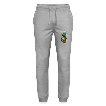 Fruit / Pineapple / Exotic / Tropical / Vitamins - Stanley/Stella Mover Unisex Organic Jogging Trousers - heather grey - Front - Marisol (170cm) & Nik (191cm)