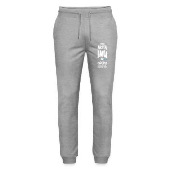 Akita Inu Dog Saying - Stanley/Stella Mover Unisex Organic Jogging Trousers - heather grey - Front - Marisol (170cm) & Nik (191cm)