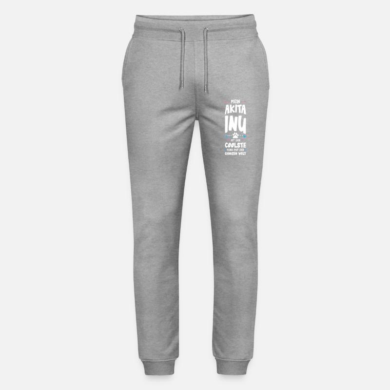 akita inu hund spruch - Stanley/Stella Unisex Bio Jogginghose Mover  - Grau meliert