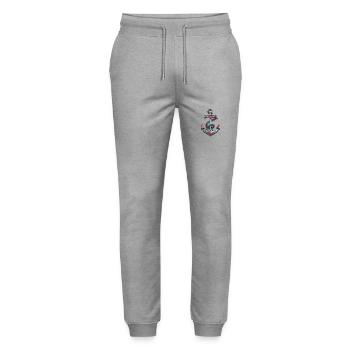 Port d’ancrage - Pantalon de jogging bio MOVER Stanley/Stella unisexe - gris chiné - Devant - Marisol (170cm) & Nik (191cm)