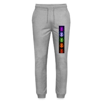 Nightflower Monkeyface - Stanley/Stella Mover Unisex Organic Jogging Trousers - heather grey - Front - Marisol (170cm) & Nik (191cm)