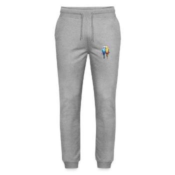 Budgies - Stanley/Stella Mover Unisex Organic Jogging Trousers - heather grey - Front - Marisol (170cm) & Nik (191cm)