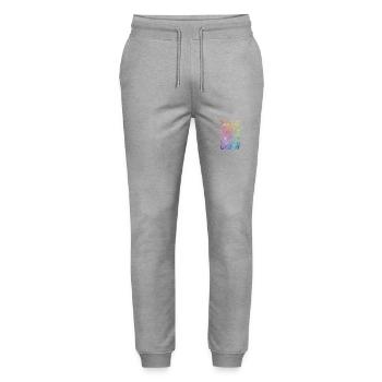 Malle Party Crew Saying - Stanley/Stella Mover Unisex Organic Jogging Trousers - heather grey - Front - Marisol (170cm) & Nik (191cm)