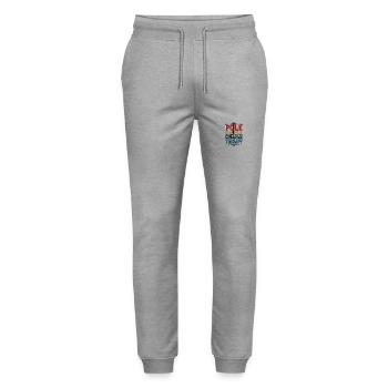 Pole Dance Is Cheaper Than Therapy - Stanley/Stella Unisex Bio Jogginghose Mover  - Grau meliert - Vorne - Marisol (170cm) & Nik (191cm)