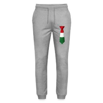 Ungarn-Flagge an der Krawatte - Stanley/Stella Unisex Bio Jogginghose Mover  - Grau meliert - Vorne - Marisol (170cm) & Nik (191cm)