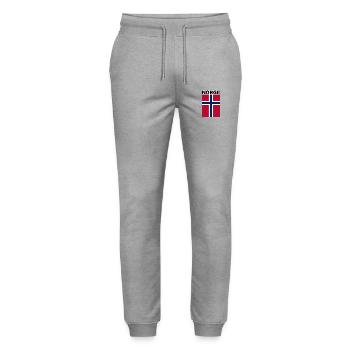 Supporter de la Norvège / Norvège - Pantalon de jogging bio MOVER Stanley/Stella unisexe - gris chiné - Devant - Marisol (170cm) & Nik (191cm)
