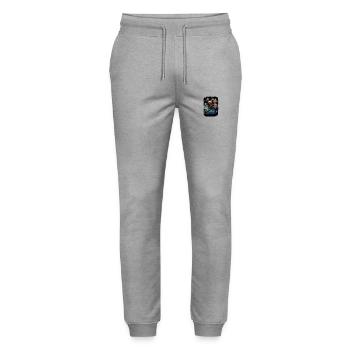 Faultier Niedliches Tier Floraler Nachthimmel - Stanley/Stella Unisex Bio Jogginghose Mover  - Grau meliert - Vorne - Marisol (170cm) & Nik (191cm)