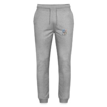 New York City Skyline - Stanley/Stella Unisex Bio Jogginghose Mover  - Grau meliert - Vorne - Marisol (170cm) & Nik (191cm)