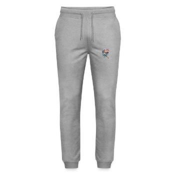 Ozeanwelle und Sonnenuntergang Pinsel Kunstwerk - Stanley/Stella Unisex Bio Jogginghose Mover  - Grau meliert - Vorne - Marisol (170cm) & Nik (191cm)