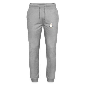 Pelican Bird Halloween Funny Ghost - Stanley/Stella Mover Unisex Organic Jogging Trousers - heather grey - Front - Marisol (170cm) & Nik (191cm)
