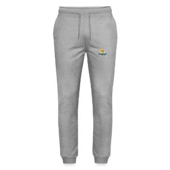 Niedliche Ente Baden Plantschen für Kinder - Stanley/Stella Unisex Bio Jogginghose Mover  - Grau meliert - Vorne - Marisol (170cm) & Nik (191cm)