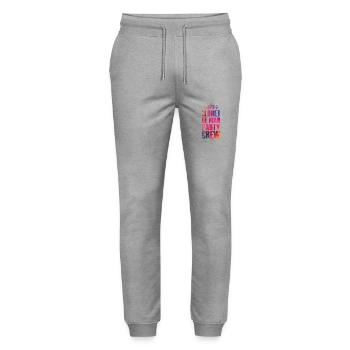 Lloret De Mar Party Crew Colorful Holiday - Stanley/Stella Mover Unisex Organic Jogging Trousers - heather grey - Front - Marisol (170cm) & Nik (191cm)