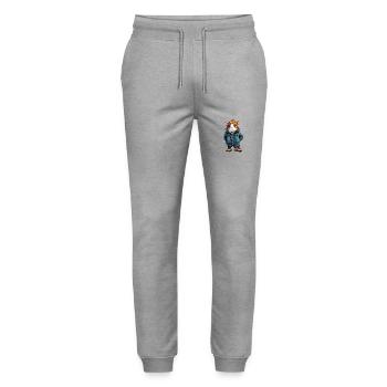 Hamster Funny Winter - Stanley/Stella Mover Unisex Organic Jogging Trousers - heather grey - Front - Marisol (170cm) & Nik (191cm)