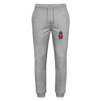 Chihuahua Dog Funny Winter - Stanley/Stella Mover Unisex Organic Jogging Trousers - heather grey - Front - Marisol (170cm) & Nik (191cm)