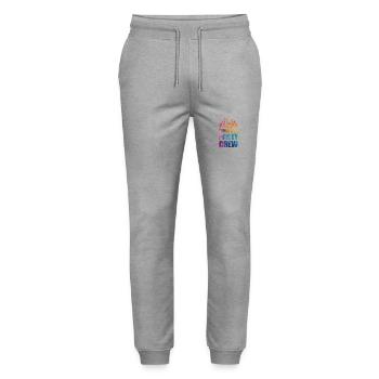 Teneriffa Party Crew Spruch - Stanley/Stella Unisex Bio Jogginghose Mover  - Grau meliert - Vorne - Marisol (170cm) & Nik (191cm)