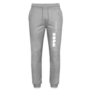 there is HOPE in weiß - Stanley/Stella Unisex Bio Jogginghose Mover  - Grau meliert - Vorne - Marisol (170cm) & Nik (191cm)