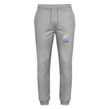Zrce Party Crew Spruch - Stanley/Stella Unisex Bio Jogginghose Mover  - Grau meliert - Vorne - Marisol (170cm) & Nik (191cm)