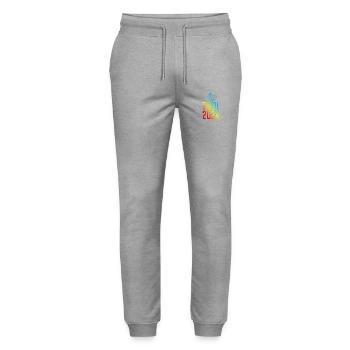 Tirol 2024 Bunt - Stanley/Stella Unisex Bio Jogginghose Mover  - Grau meliert - Vorne - Marisol (170cm) & Nik (191cm)
