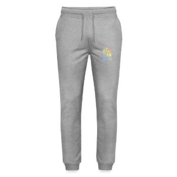 Vegan Team Bunt - Stanley/Stella Unisex Bio Jogginghose Mover  - Grau meliert - Vorne - Marisol (170cm) & Nik (191cm)