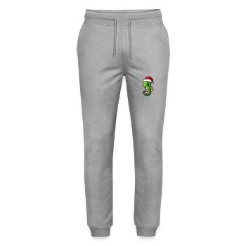 Seahorse Christmas Christmas - Stanley/Stella Mover Unisex Organic Jogging Trousers - heather grey - Front - Marisol (170cm) & Nik (191cm)