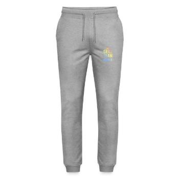Grill Team Bunt - Stanley/Stella Unisex Bio Jogginghose Mover  - Grau meliert - Vorne - Marisol (170cm) & Nik (191cm)
