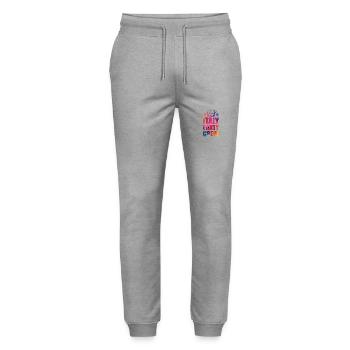 Italien Party Crew Spruch - Stanley/Stella Unisex Bio Jogginghose Mover  - Grau meliert - Vorne - Marisol (170cm) & Nik (191cm)