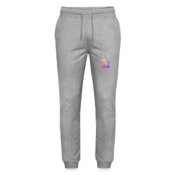 Ibiza Party Crew Spruch - Stanley/Stella Unisex Bio Jogginghose Mover  - Grau meliert - Vorne - Marisol (170cm) & Nik (191cm)