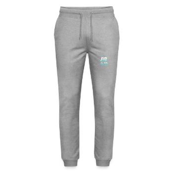 I am not fat, i am pregnant - Stanley/Stella Unisex Bio Jogginghose Mover  - Grau meliert - Vorne - Marisol (170cm) & Nik (191cm)
