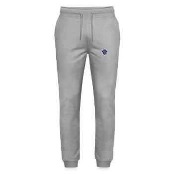 Pirate Skull Captain - Stanley/Stella Mover Unisex Organic Jogging Trousers - heather grey - Front - Marisol (170cm) & Nik (191cm)