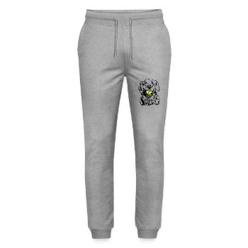 Golden Retriever Ball Junkie Dogs Wilsigns - Stanley/Stella Mover Unisex Organic Jogging Trousers - heather grey - Front - Marisol (170cm) & Nik (191cm)