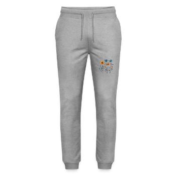 Flower Mix - Stanley/Stella Unisex Bio Jogginghose Mover  - Grau meliert - Vorne - Marisol (170cm) & Nik (191cm)