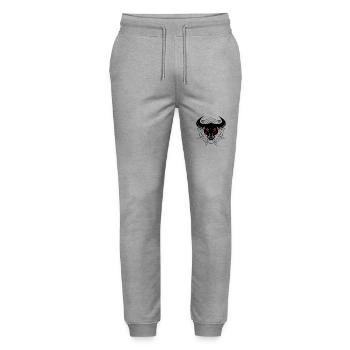 Spider Bull - Stanley/Stella Mover Unisex Organic Jogging Trousers - heather grey - Front - Marisol (170cm) & Nik (191cm)