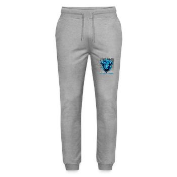Only bison we like to drink in herds, humorous - Stanley/Stella Mover Unisex Organic Jogging Trousers - heather grey - Front - Marisol (170cm) & Nik (191cm)