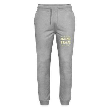 Skiing Team - Stanley/Stella Mover Unisex Organic Jogging Trousers - heather grey - Front - Marisol (170cm) & Nik (191cm)