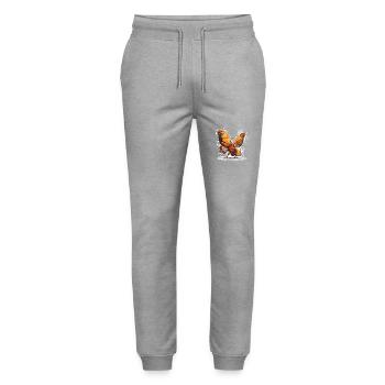 Butterfly Beer Funny - Stanley/Stella Mover Unisex Organic Jogging Trousers - heather grey - Front - Marisol (170cm) & Nik (191cm)