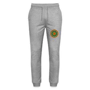 Mandala tribal - Pantalon de jogging bio MOVER Stanley/Stella unisexe - gris chiné - Devant - Marisol (170cm) & Nik (191cm)